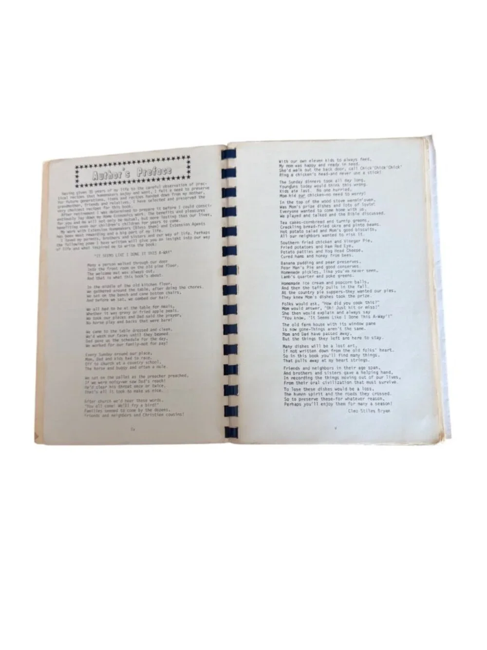 Seems Like I Done It This A Way Cookbook Cleo Stiles Bryan Signed 1976 Typed